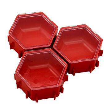Honeycombs Ressourcenschalen inkl. Deckel Rot 3er-Set