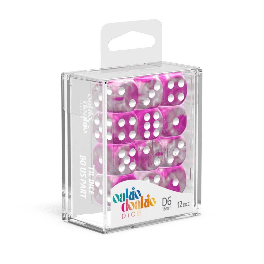 Oakie Doakie Dice W6 Würfel 16 mm Gemidice - Magnolia (12)