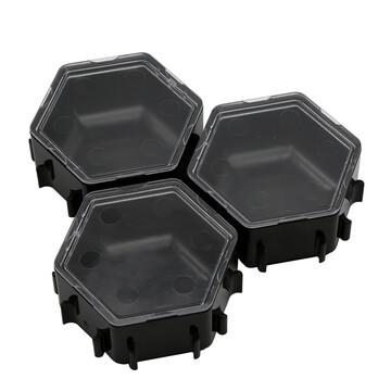 Honeycombs Ressourcenschalen inkl. Deckel Schwarz 3er-Set