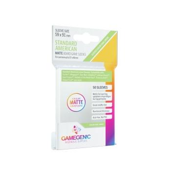 Gamegenic - MATTE Standard American-Sized Boardgame Sleeves 59 x 91 mm - Clear (50 Sleeves)