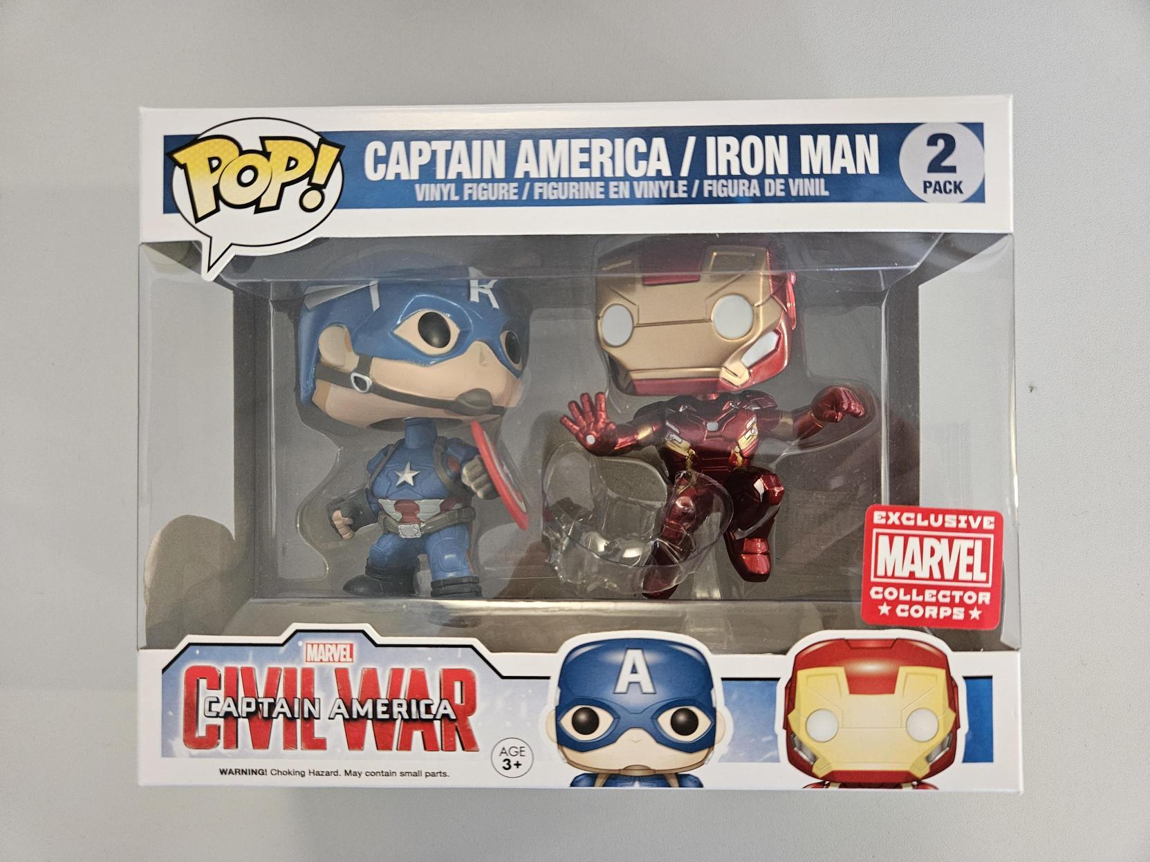 Funko *slightly damaged* Marvel Collector Corps Civil War Captain America - Captain America / Iron Man