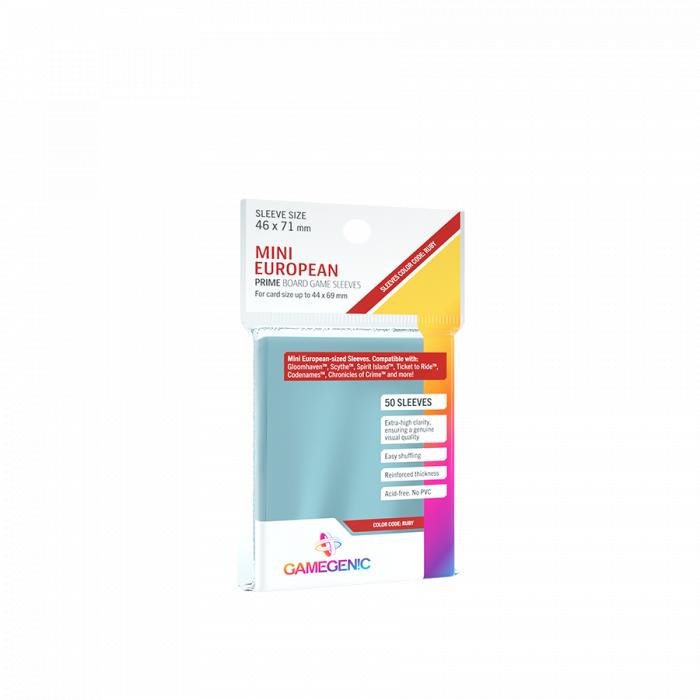 Gamegenic - PRIME Mini European-Sized Sleeves 46 x 71 mm - Clear (50 Sleeves)